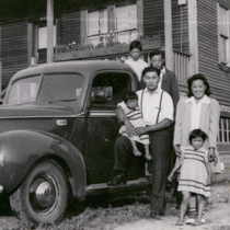 Yamada family in front of home